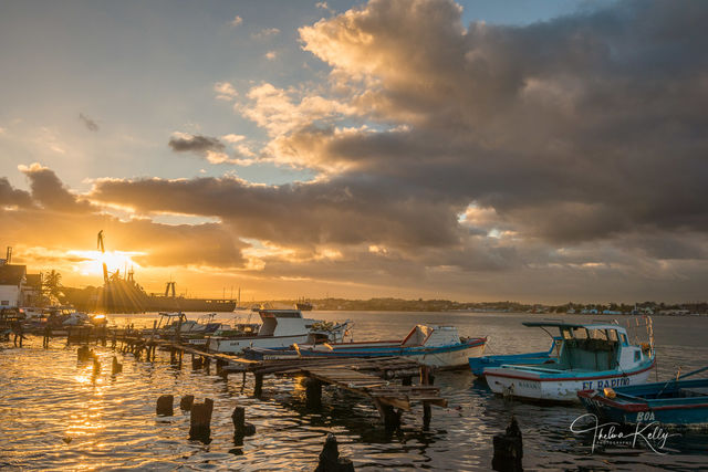 Fishing Boats At Sunrise print