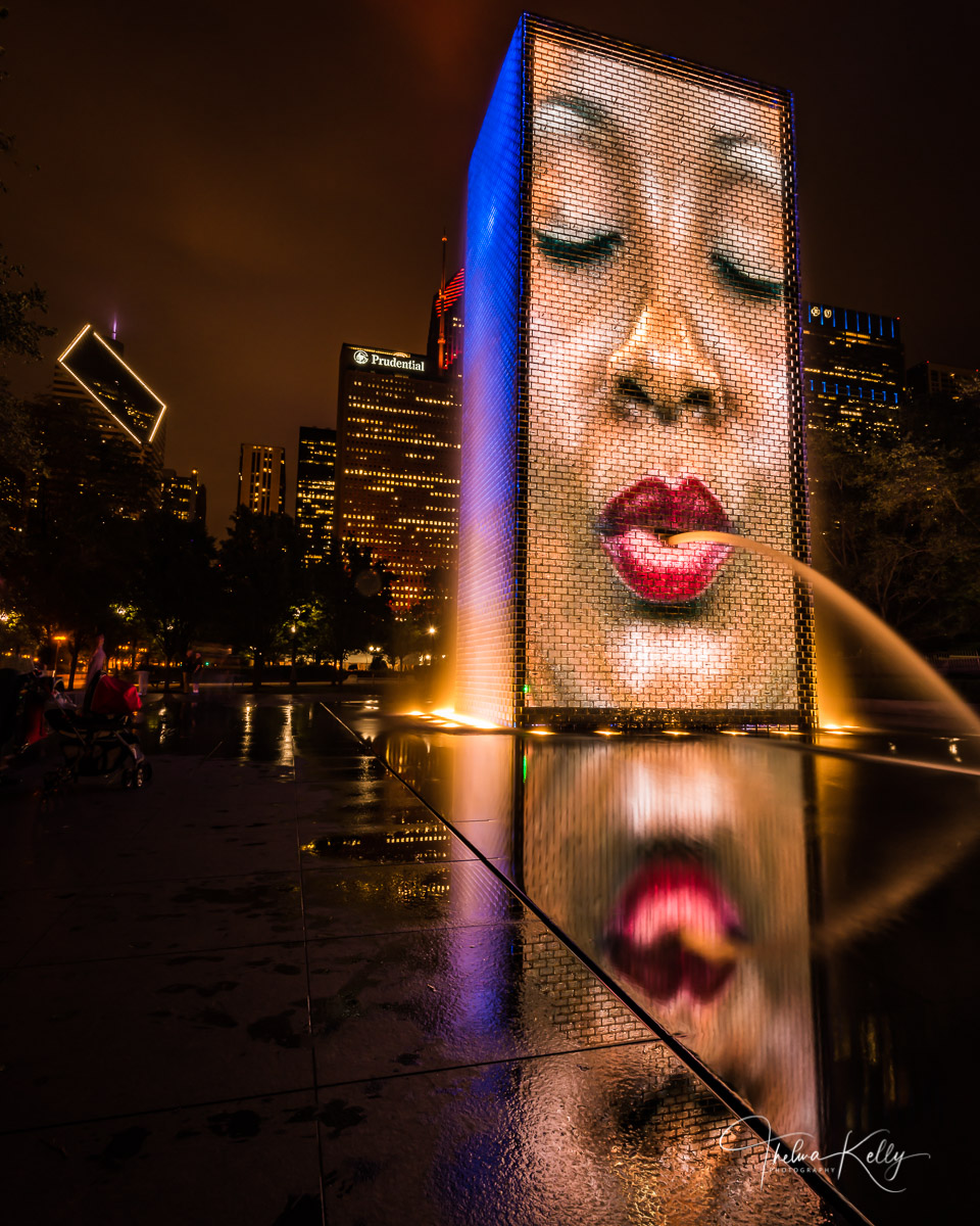 The Crown fountain in Chicago's Millennium Park is such a fun piece of interactive artwork