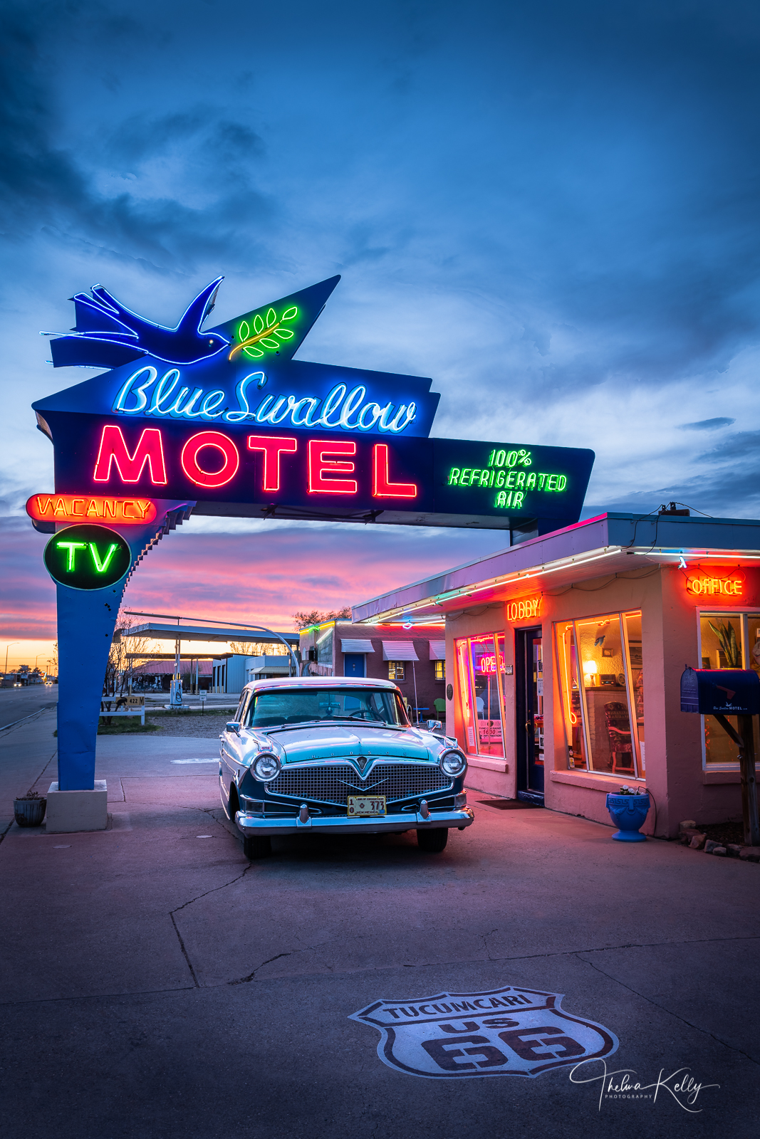 The Blue Swallow Motel located in Tucumcari New Mexico on historic Route 66.