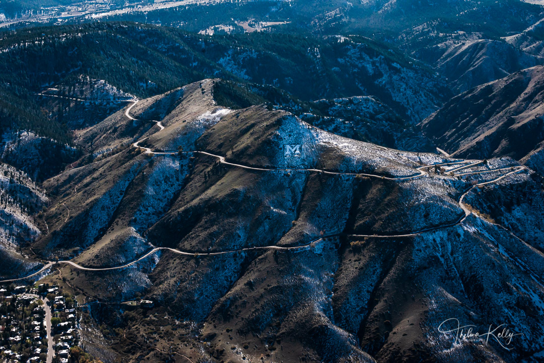 An aerial view of The School of Mines founded in 1874, in Golden, Colorado specializing in engineering and the applied sciences...
