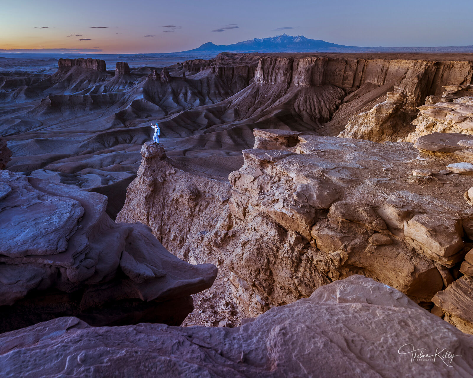 Utah badlands and an astronaut.